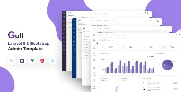 gull laravel bootstrap Vue admin dashboard template