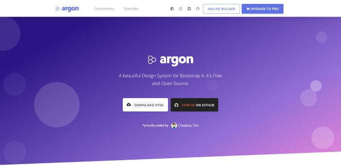 argon boostrap 4 design system