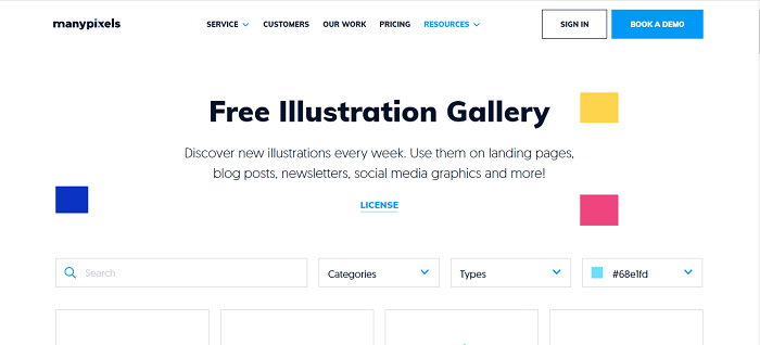 ManyPixels Free Illustration Website