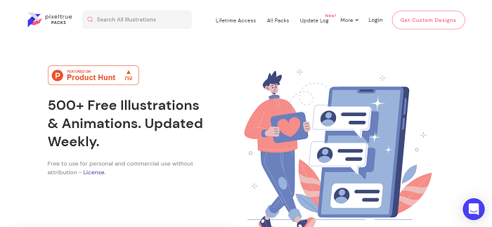 Pixeltrue free illustrations and animations
