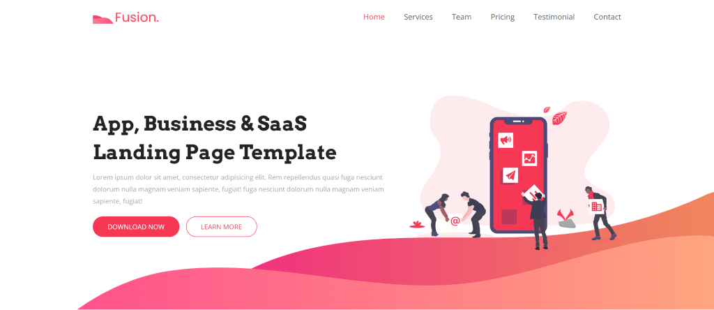 Fusion – App, Business, SaaS & Product Landing Page