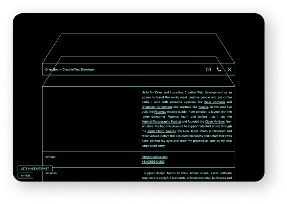 DriesBos - Personal Portfolio Using Vue & NuxtJS