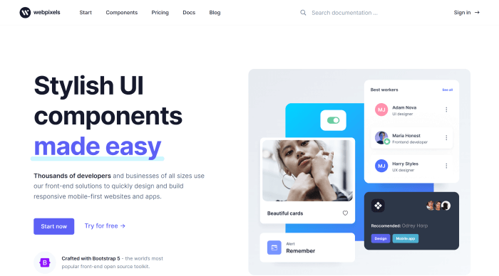 Webpixels - Stylish UI Kit & Components