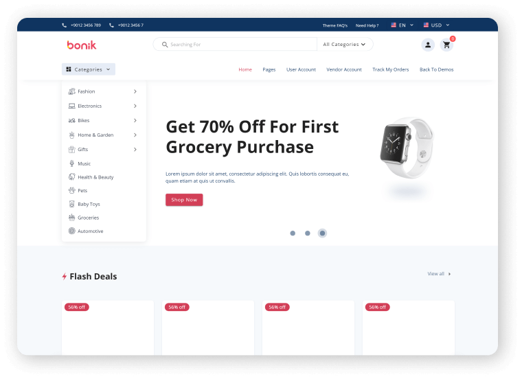 Bonik React Nextjs Multipurpose eCommerce Template