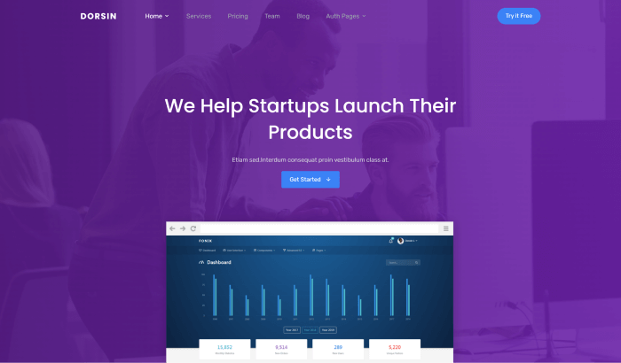 Dorsin - Tailwind CSS Landing page template