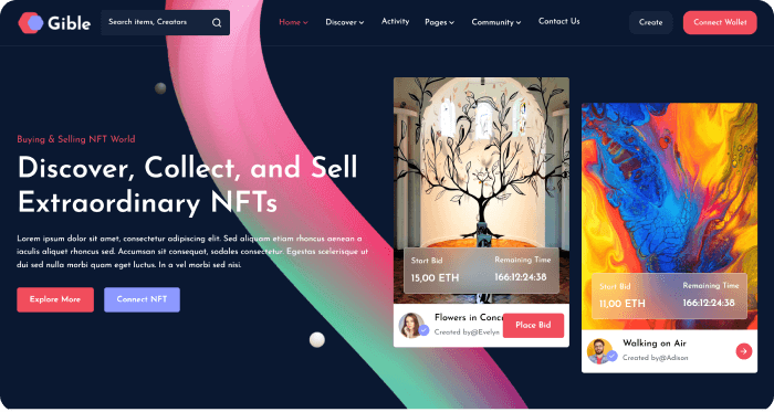  Gible NFT Marketplace Template