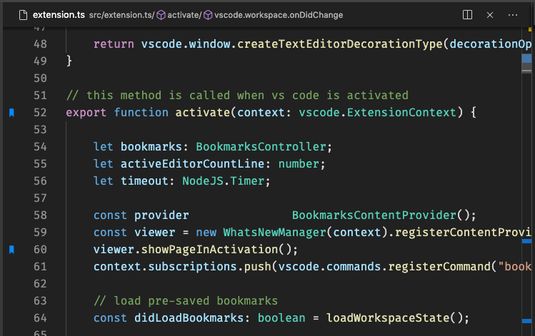 bookmarks vs code extension for vue js