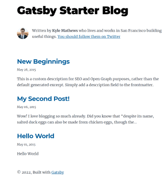 gatsby blog starter official