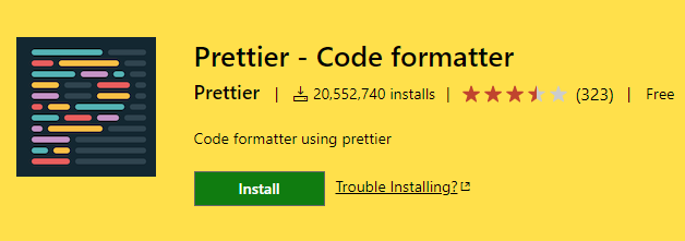 prettier code formatter