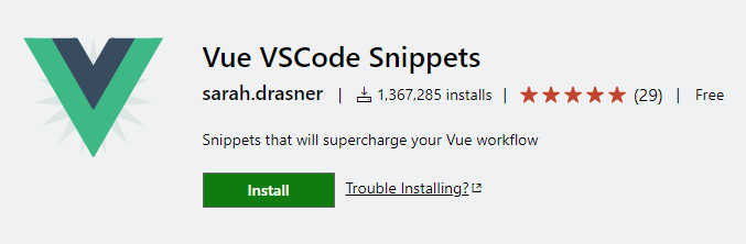 Vue vs code snippets