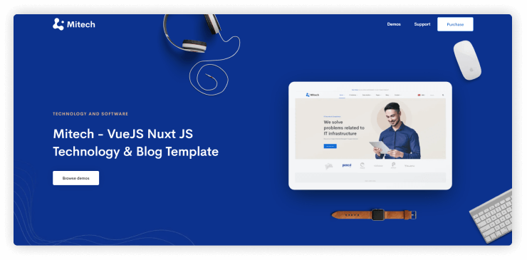 mitch nuxtjs vuejs tech blog template