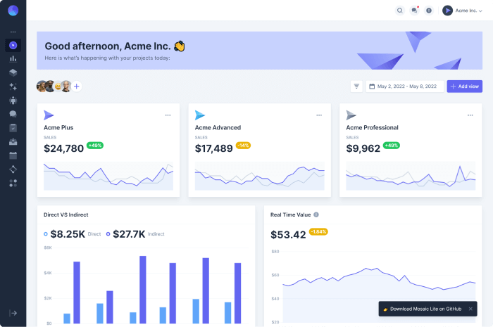 mosaic cruip tailwind css react admin template