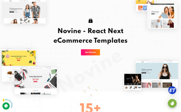 novine react next ecommerce templates