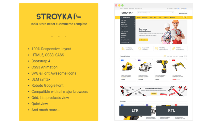 Stroyka Tool Store React eCommerce Template