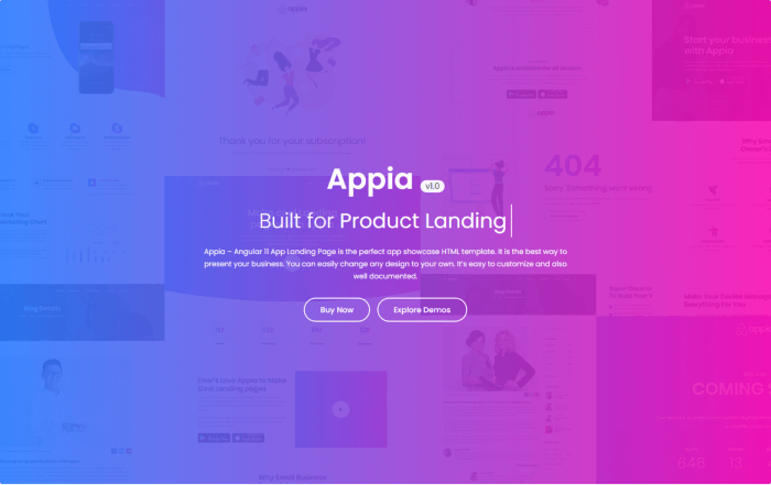 Appia - Angular App Landing Page