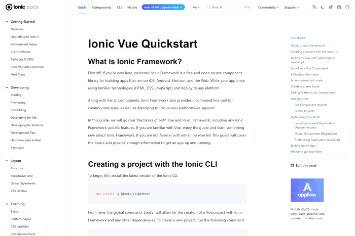 Ionic Vue - Vuejs UI Frameworks