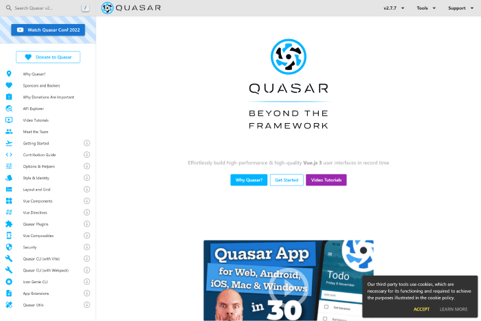 Quaser - Vuejs UI Frameworks