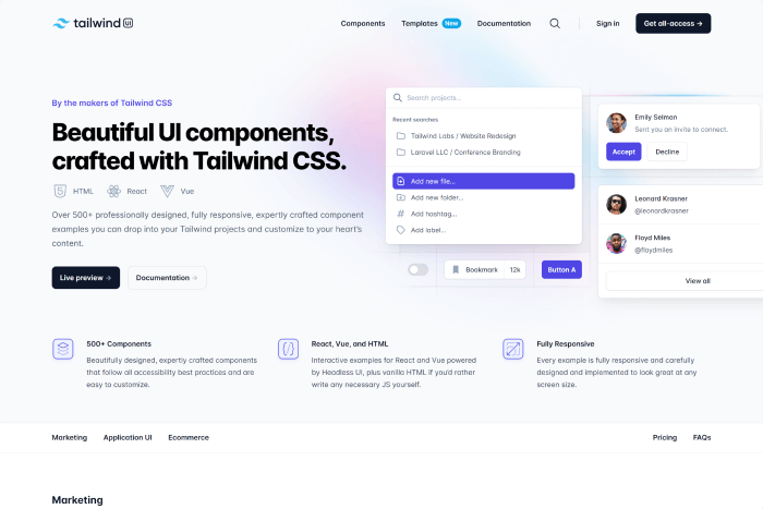 Tailwind UI - UI Component Library for Vuejs