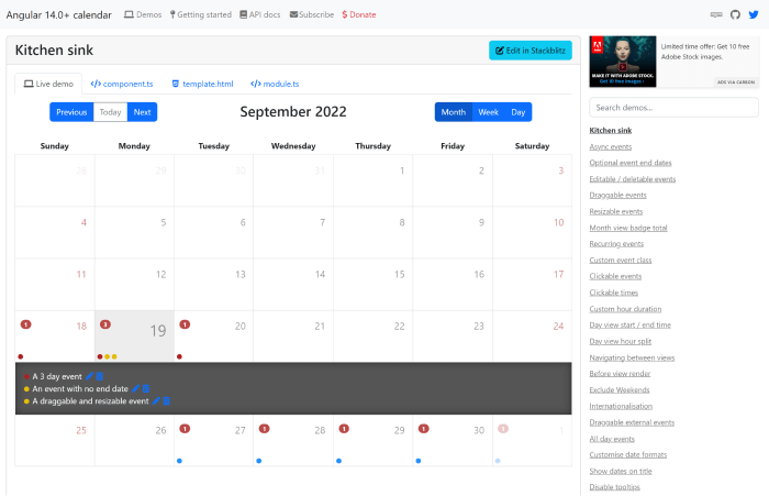 Angular Calendar