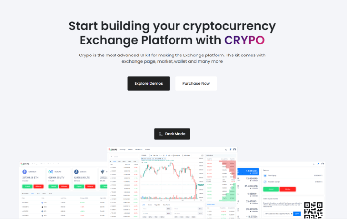 Crypo - Cryptocurrency Trading Dashboard Svelte App