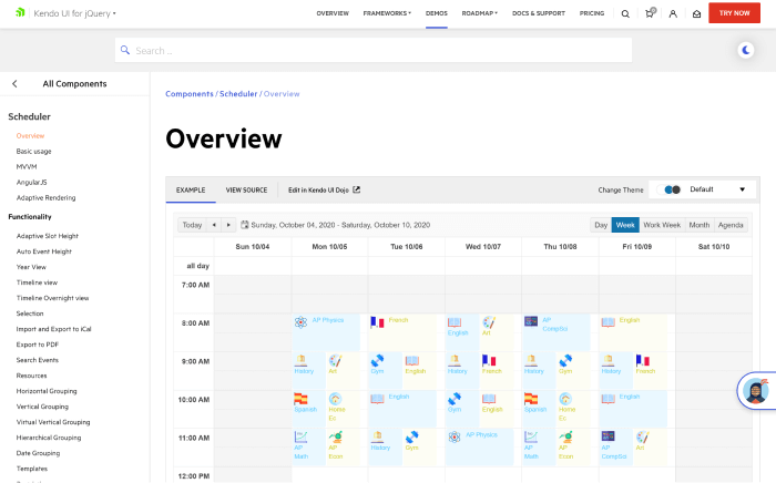 Kendo UI Scheduler