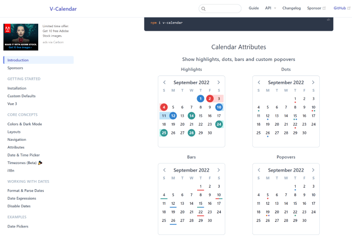 V-calendar