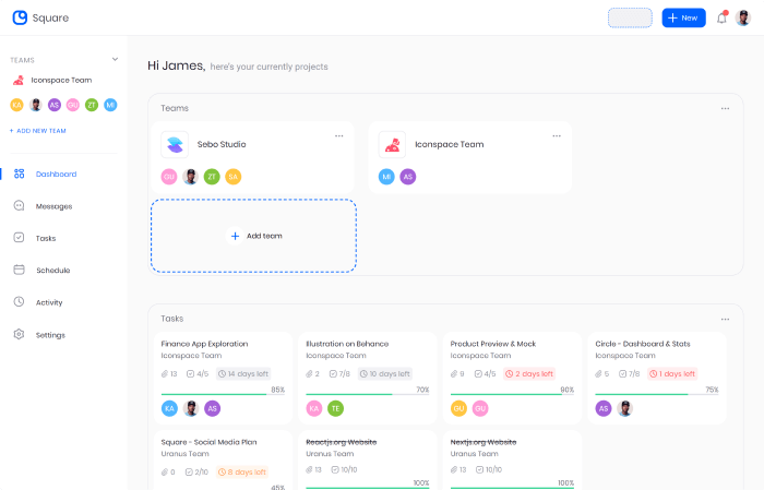 Square - React TypeScript Dashboard